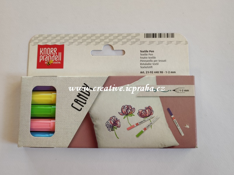 Fixy na textil KnorrPrandell Pastel 1-2mm sada 5ks